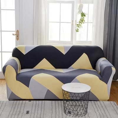 Geometrische Bankhoes Stretch Slipcovers Bankhoezen Voor Woonkamer Elastische Bank Stoelhoes Bankhanddoek 1PC Small 90-140cm black