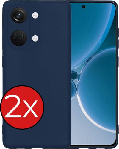 Hoesje - 2 Stuks - Geschikt voor OnePlus Nord 3 - Sterk & Shockproof - Telefoonhoes - Back Cover - Case Siliconen - Telefoon Hoes - Donkerblauw