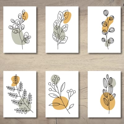 Kaartenset floral | blanco | 40 stuks