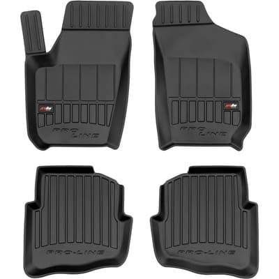 Frogum No.77 Automat / Vloermat - 3D Pasvorm - Geschikt voor SEAT Cordoba II 1999-2008 - TPE Rubber - 4-delig - Hoge Rand 6cm - Zwart