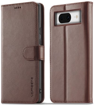LC.IMEEKE Hoesje - Geschikt voor Google Pixel 8a Hoesje - LC.IMEEKE Luxe Book Case - Donkerbruin