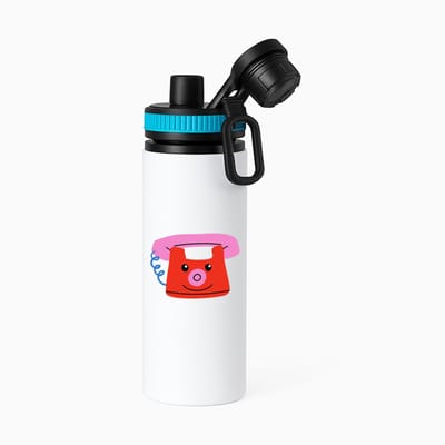 Hacebo® - Telefoon waterfles met draaidop blauw - Kind - Kinderen - Speelgoed - mobiel - cadeau - water fles - 850ML
