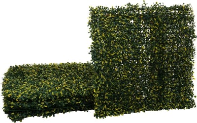Wandtegel MCW-L78, privacyscherm windschermbekleding voor terras/balkon, 4x per stuk 50x50cm = 1m² ~ buxus groen-geel