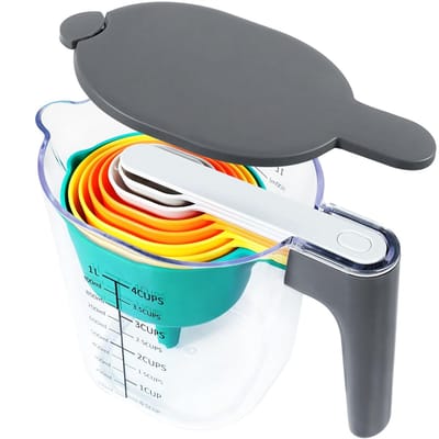 VT Goods - Maatbeker Set - Keuken Maatbekers - Multifunctioneel - Veelkleurig - BPA-vrij - Vaatwasmachinebestendig - Geschikt voor Koken en Bakken -...