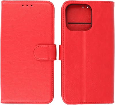 LuxeBass Hoesje geschikt voor iPhone 11 - Bookcase Rood - portemonnee hoesje - telefoonhoes - gsm hoes - telefoonhoesjes