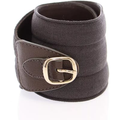 Dolce & Gabbana Bruin D&G Lederen Linnen Logo Riem