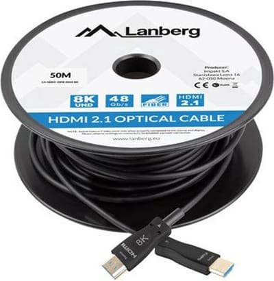 Lanberg Hdmi-Kabel M/M V2.1 50M 8K Optische Aoc Voor Tv's En Monitoren