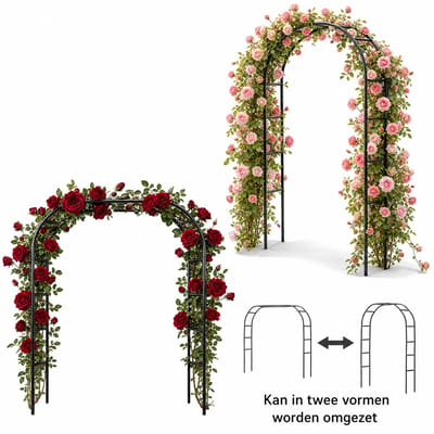 Tuinboog Zwart Metalen Plantenboog Klimplantenrek Bruiloftsboog Bruidspaar Boog Feestdecoratie Tuindecoratie Bloemenboog Buiten
