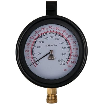 KS Tools 150.2326 Manometer Ø 100,0 mm, 0 - 10 bar met 1/4 snelkoppeling