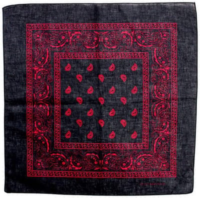 Loud and Clear® - Bandana - Boeren Zakdoek - Heren - Dames - Zwart - Rood - 54x54cm