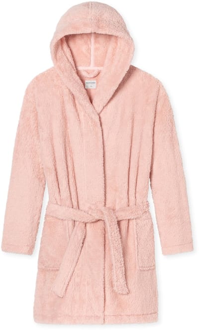 SCHIESSER Essentials badjas - dames kamerjas teddy fleece comfort fit roze