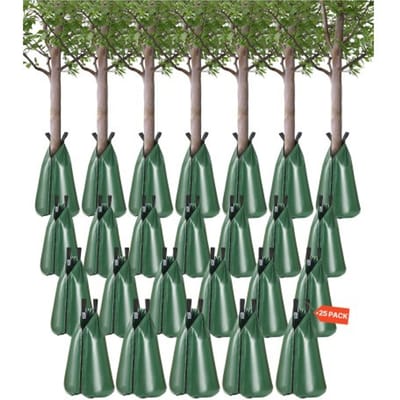 VEVOR Boomwaterzakken, verpakking van 25 stuks, 75L waterzakken voor nieuwe bomen, 5-9 uur langzame afgifte, waterzak met ritssluiting, boomwatersysteem voor diep wortelbeheer