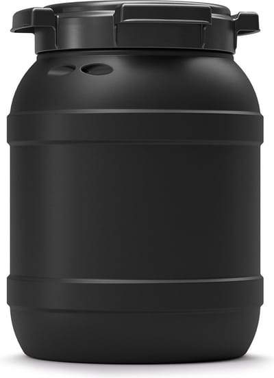 6 liter Voerton - Zwart - Sterk - UN-gecertificeerd - Perfect voor Opslag of Watersport