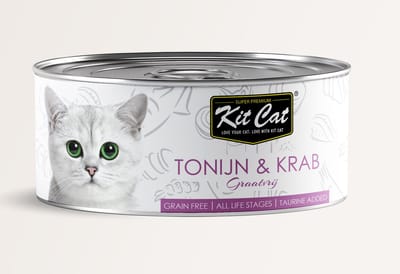 Kit Cat Tonijn & Krab 24x80gram - Graanvrij - Kattenvoer Natvoer - Kattenblikjes