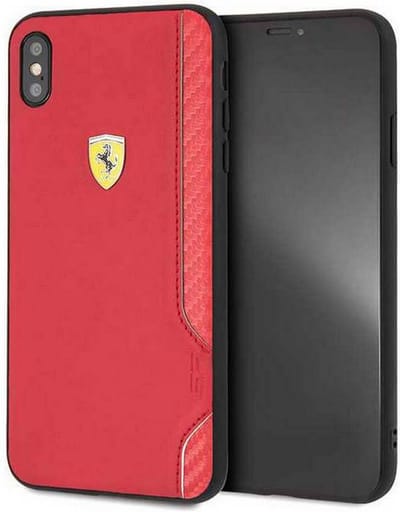 Ferrari On-Track Rubber Soft Back Case - Geschikt voor Apple iPhone XS Max (6.5") - Rood