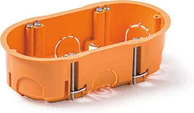 Dubbele inbouwdoos voor mechanismen | 67 x 39 mm | Oranje