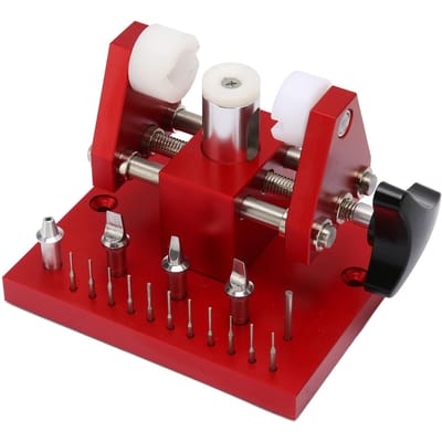 Professionele horlogekastdekselopener Horlogemaker Reparatiegereedschapset Horlogebandschakelverwijderaar with 11Pcs Punch Pin gray