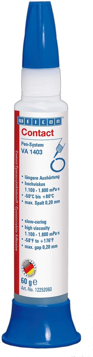 Weicon Contact VA 1403 – Cyanoacrylaatlijm 60g – Voor rubber papier kunststof