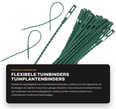 Dailygoods- Tuinbinders Flexibel - Kabelbinders Herbruikbaar - Kunststof Binders - Multifunctioneel - Groene Bindmiddelen - Voor Tuinen en Werkplaatsen