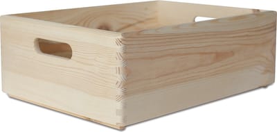 Creative Deco XL Platte Houten Kist – 40 x 30 x 14 cm – DIY Opbergdoos