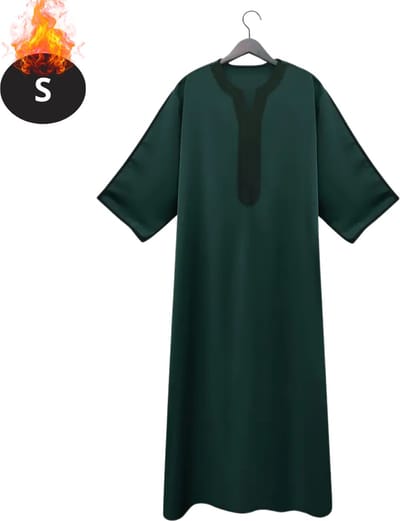 Nivard Islamitische Kleding - Djellaba Heren - Moslim Kleding - Arabisch Mannen Kaftan - Alhamdulillah - Groen S