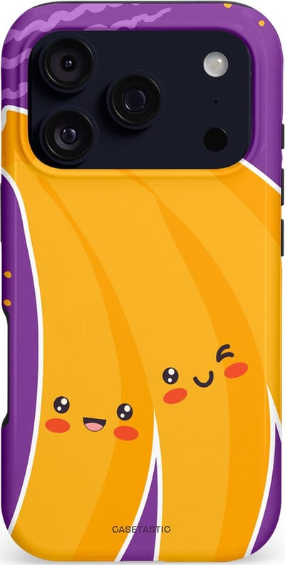 Casetastic hoesje geschikt voor Apple iPhone 17 Pro - MagSafe - Dubbellaagse bescherming - Blije Banaan - Fashion Case - Lavendel Geel