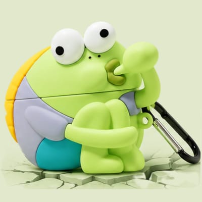Lelijke Vis Case voor AirPods 4 - Grappige Cartoon Oortelefoon Beschermhoes van Zacht Siliconen met Karabijnhaak, Shockproof, Lichtgewicht en Cadeauwaardig