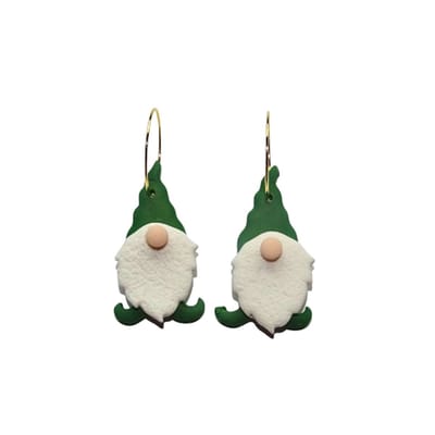 2 Love it Gnoom - Oorbellen - Polymeerklei - Stainless steel - 5 x 2 cm - Groen - Goudkleurig