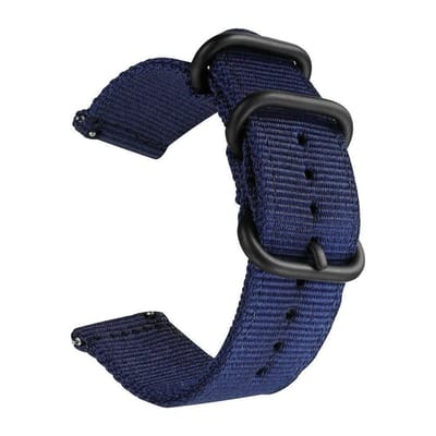 DrPhone SWB1 - Smart Watch Bandje - Roestvrij Staal Gesp - Nylon - 18mm - Blauw