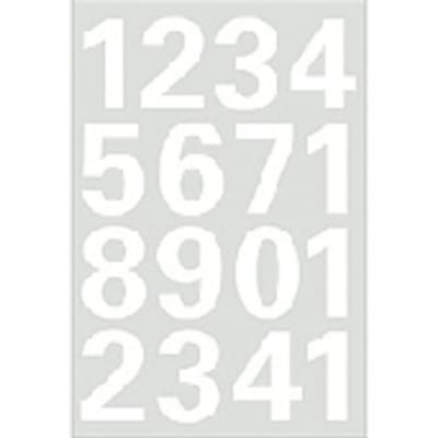 Herma Stickervel nummers - cijfers / getallen - 0 t/m 9 - 1x vellen - wit - 25 mm - watervast