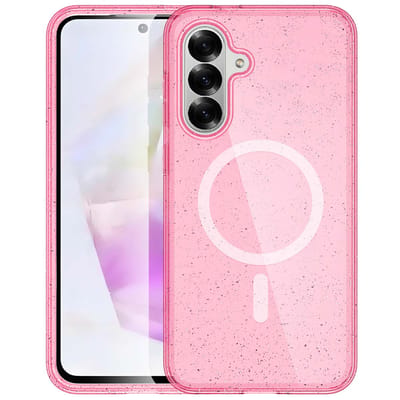 imoshion Hoesje - Geschikt voor Samsung Galaxy A36 - Sparkle Backcover met Magnetische Ring - Glitter Roze