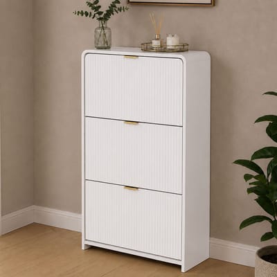 Milton & Oldbrook Schoenenkast 3 Niveaus Odda Wit