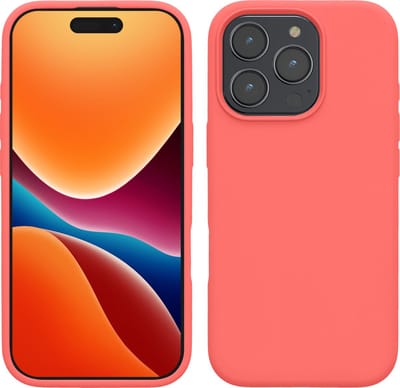 kwmobile telefoonhoesje geschikt voor Apple iPhone 16 Pro Max - Hoesje met siliconen coating - Smartphone case in neon koraal