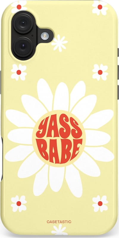 Casetastic hoesje geschikt voor Apple iPhone 16 Plus - MagSafe - Dubbellaagse bescherming - Yass babe - Fashion Case - Crème Wit