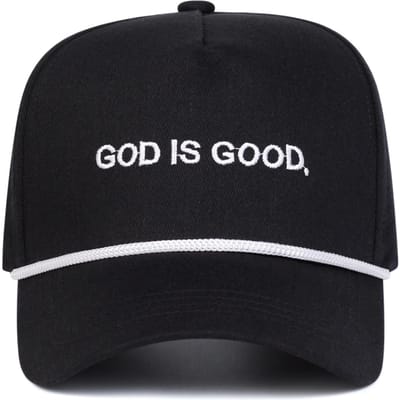 Unisex God Is Goed Letter Borduurwerk Baseballpetten Lente Herfst Buiten Verstelbaar Casual Petten Zonbescherming Pet Sportpet black