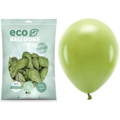 Partydeco - ECO ballonnen - Olijfgroen 100 stuks (26 cm)