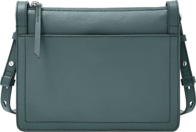 FOSSIL Leren Schoudertas Taryn Crossbody Bag Blue Blauwgrijs