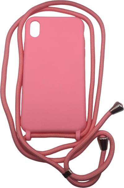 Siliconen Back cover hoesje met Koord - Geschikt voor iPhone XR - Roze