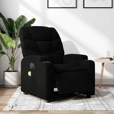 vidaXL - Massagestoel - elektrisch - verstelbaar - stof - zwart