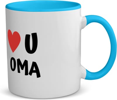 Akyol - love u oma koffiemok - theemok - blauw - Oma - de liefste oma - verjaardag - cadeautje voor oma - oma artikelen - kado - geschenk - 350 ML inhoud