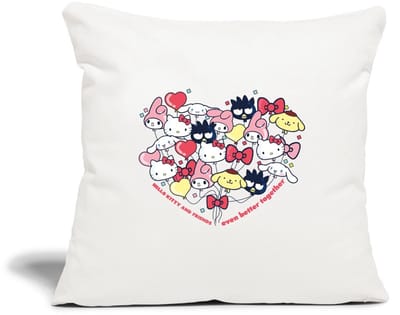 Hello Kitty En Vrienden Ballonnen In Hartvorm Sierkussenhoes, 45 x 45 cm