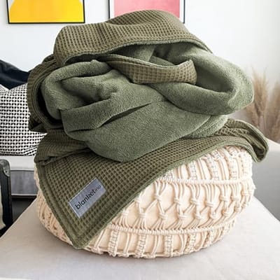 Extra Zachte Warme Bankdeken 145 x 210 cm - Wellness-Fleece en Katoen