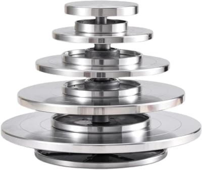 Draaibare Schijf - Keramiek Draaiplateau - Pottenbakken en Sculptuur - Dubbelzijdig Aluminium - Tot 30 cm - Zilverkleurig