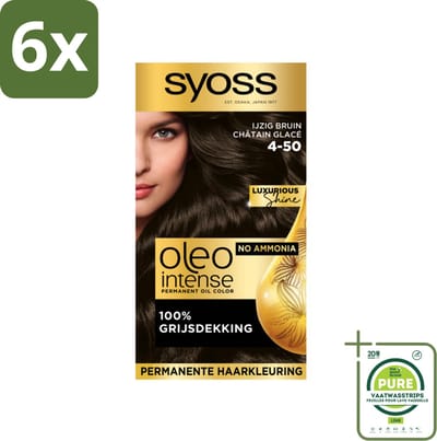 Syoss Oleo Intense - Haarverf - 4-50 - Ijzig Bruin - 115ml x 6