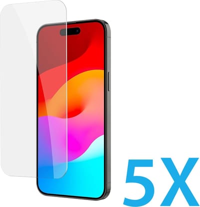 Glasplaatje Geschikt voor: Apple iPhone 16 - 5x Screenprotector - screen protector - glas - bescherm - beschermglas