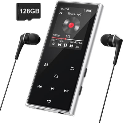 Draagbare MP3 Speler met Bluetooth 5.3, FM Radio en Hoofdtelefoon