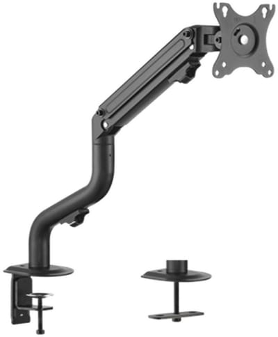 Gembird Verstelbare Bureau Monitorarm voor Dubbele Monitoren, 17–32", Tot 9 kg, 180° Rotatie Landschap/Portret, Kanteling +90° tot -45°, 90° Zwenkbaar, Ingebouwd Kabelbeheer, Zwart