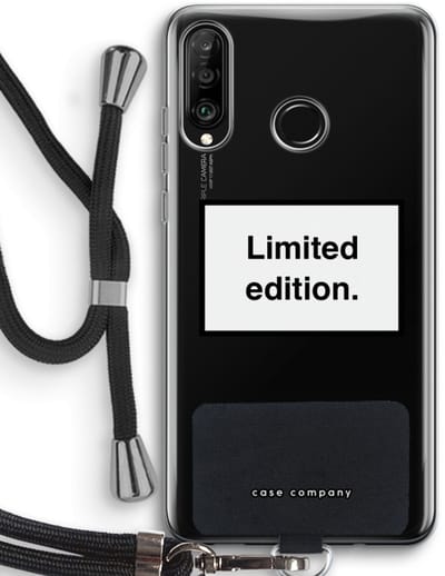 Case Company® - Hoesje met koord geschikt voor Huawei P30 Lite hoesje met Koord - Limited edition - Telefoonhoesje met Zwart Koord - Bescherming aan alle Kanten en Over de Schermrand
