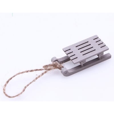 1PCS Maison de Poupée Miniature Modèle de Traîneau en Bois Ornement Luge Noël Vintage Scène de Vie Décoration à Suspendre à l'Arbre Pendentif Cadeau de Noël 1 PCS