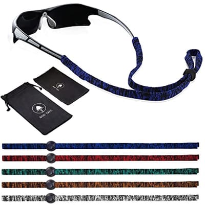 Sportbrillen riem - verstelbare lanyard voor zonnebrillen, antislip en holle glas (5 stuks)